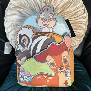 Disney Bambi and Friends Triple Pocket Mini Backpack: NWT
